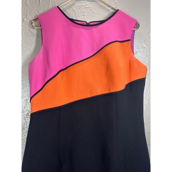 Studio I Womens Colorblock Black Sheath Dress Casual Career Formal Knee Size 10 - Picture 3 of 8